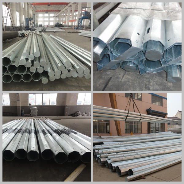 ASTM A123 Galvanized Standard Steel Power Pole Distribution 69 KV Power Line Pole 2