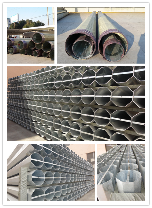 Q235 Q345 Steel Tubular Pole 36mm For Electricity Power Transmissionand Distribution Line 2