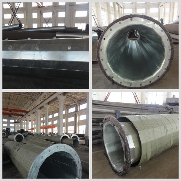 ASTM A572 Galvanized Tubular Steel Pole For 69 Kv Electrical Transmission Line 0
