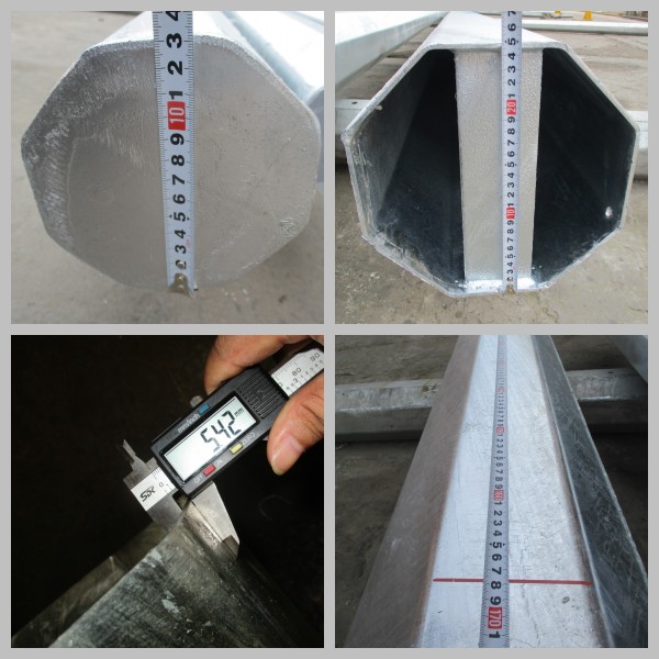 BV Certification 35M Galvanized Steel Pole 132KV Power Transmission Poles 2