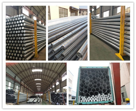 Steel Hot Dip Galvanised Steel Pole For Transmission Power Distribution 30 - 90FT 0