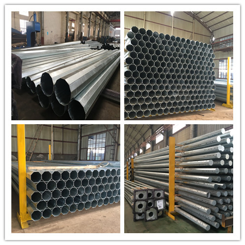 35m Round Tapered Electrical Power Pole 550 KV For Overhead Line 1
