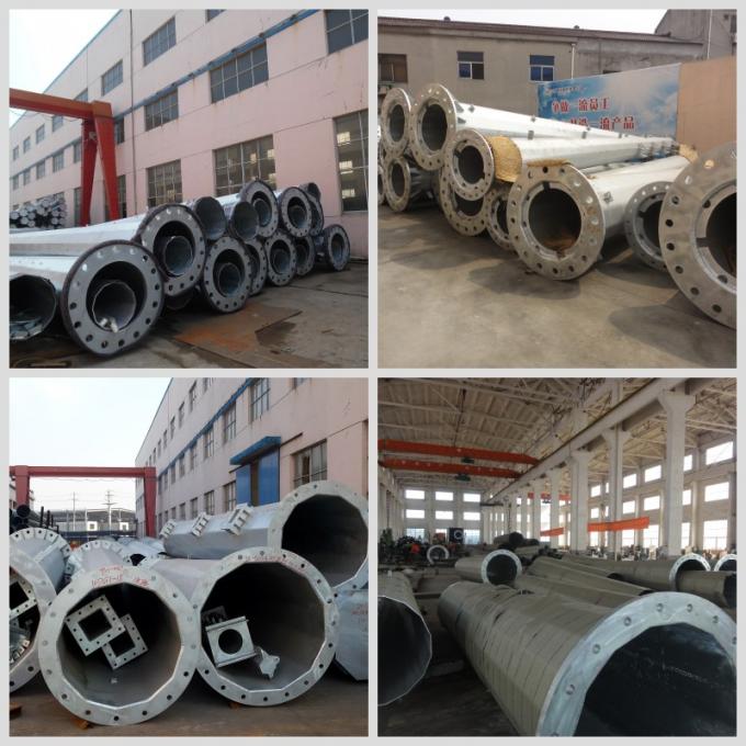 340 DaN Conical Hot - Galvanized Rolled Steel Power Pole Anti Corrosion 10 KV - 550 KV 1