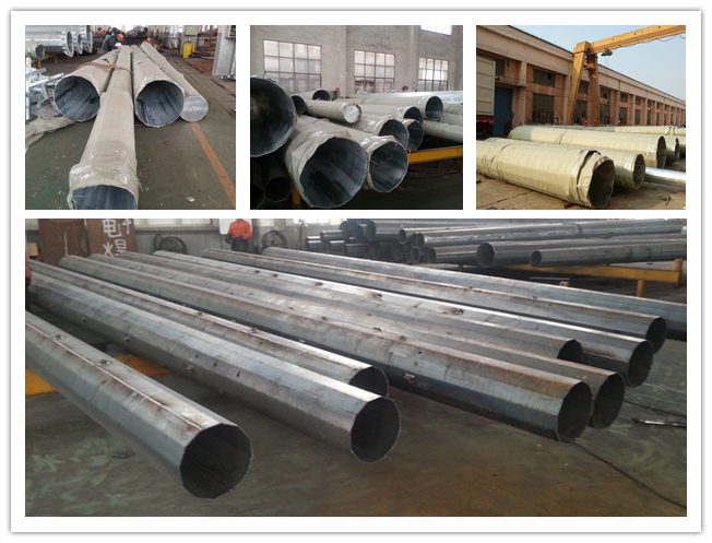 Galvanization Single Circuit Steel Power Pole Utility Transmission Line Poles 2