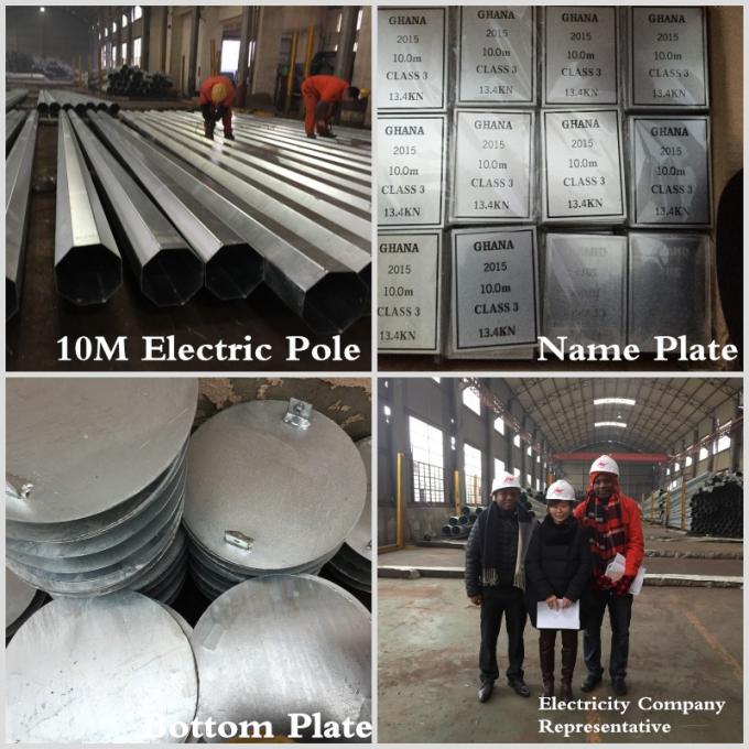 Octagonal Electrical Steel Tubular Pole AWSD Welding Standard For Power Transmission 2