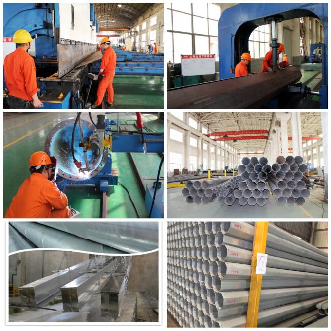 Multi Side 69 KV -132 KV Galvanized Steel Pole Tubular Steel Structures With Bitumen 1