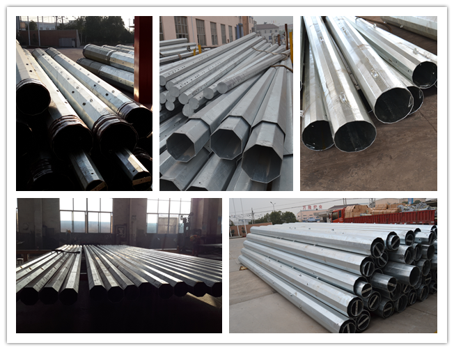 S500MC Galvanized Power Transmission Poles For 110 kv Transmission Line Project 1