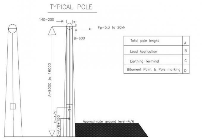 Polygonal ASTM A123 GR 65 Power Transmission Poles AWS D1.1 Welding Standard 0