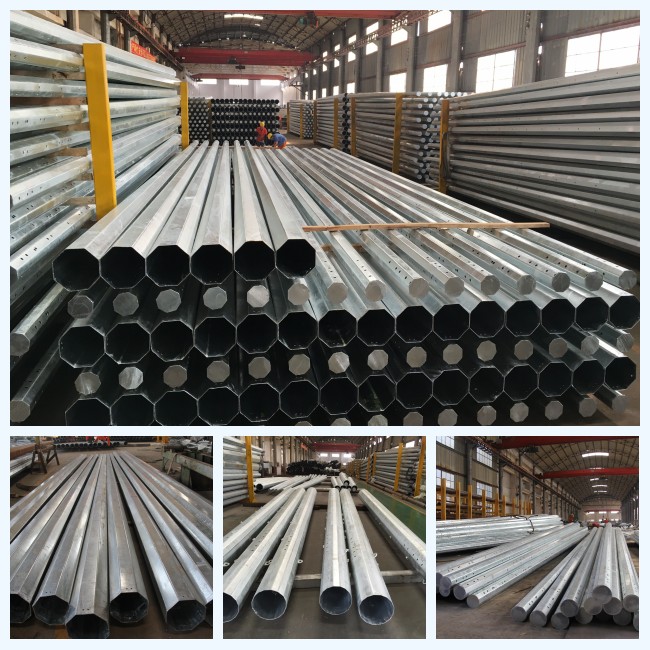 Hot Dip Galvanization Electrical Octagonal Distribution Line Power Poles 2