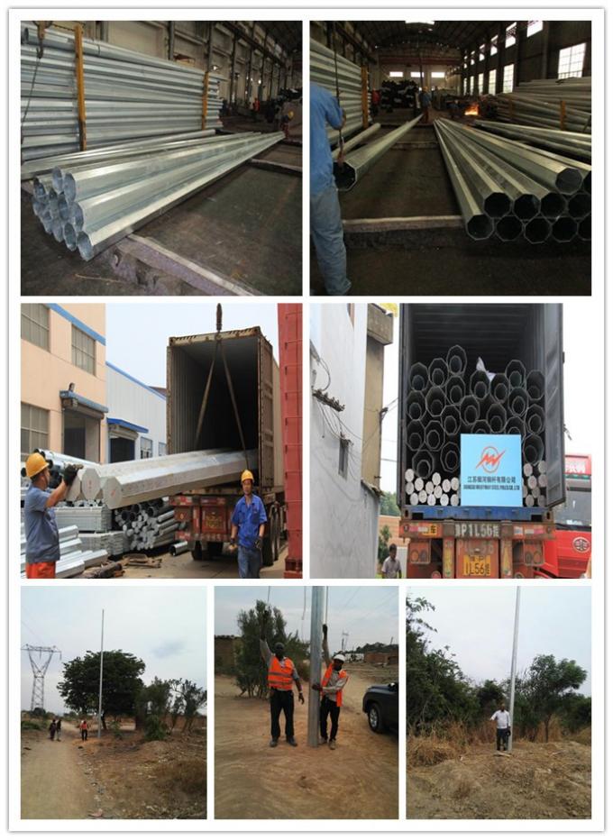 Steel Transmission Electrical Power Pole , Spun Prestressed Concrete Pole 1