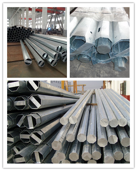 35M 30M Galvanized Electrical Transmission Line Poles Powder Coating For 169 kv Cables 0