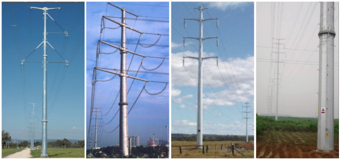 110KV 132 KV 220KV 550KV Galvanized Steel Pole Electrical Transmission Lines 2