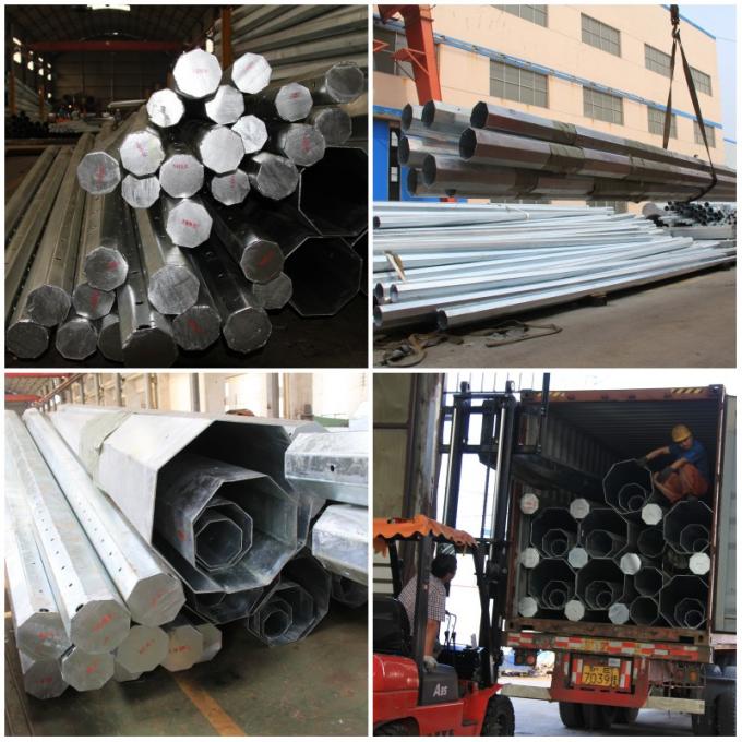 17M 1200DAN Power Transmission / Distribution Galvanized Steel Pole AWS D1. Load 1
