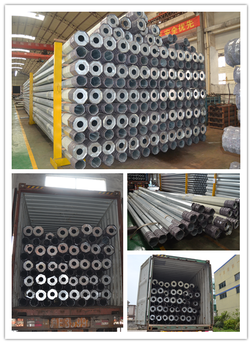 Electric Power Transmission Line Steel Tubular Pole 10kV Hot Dip Galvanized 2