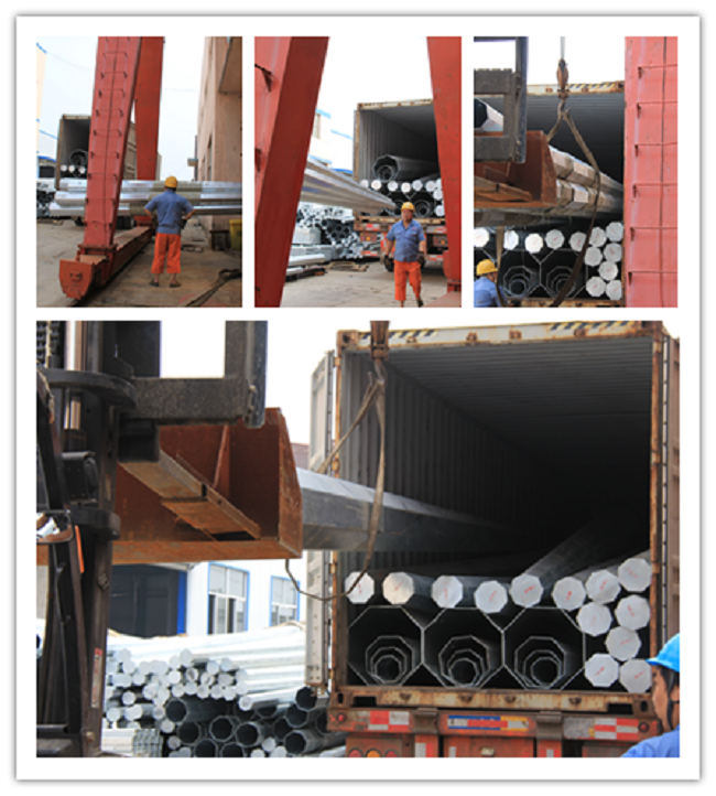 10.5m - 5KN Steel Tubular Pole Cross Arm For Electrical Transmission Line 2