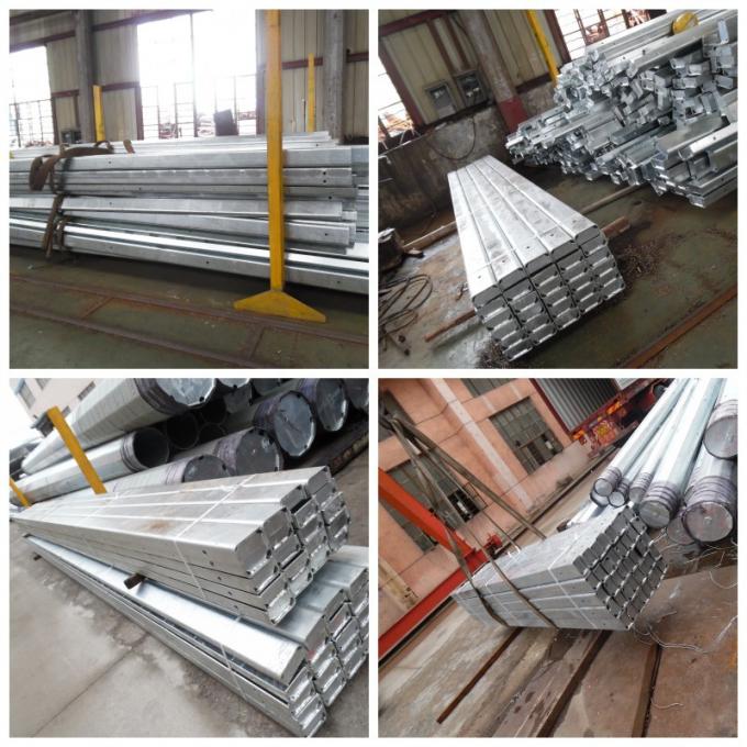 Distribution Galvanized Power Transmission Poles AWS D1.1 For Overhead Line 1