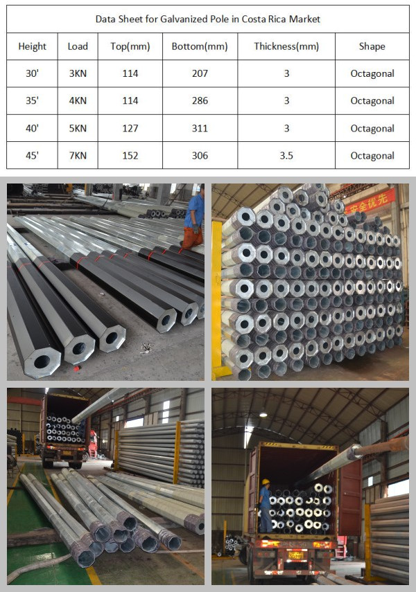 Multi Side Galvanized Steel Tubular Pole Electric Transmission For Gantry Structures 0