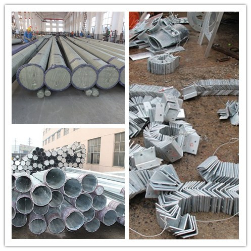 Tubular / Lattice Galvanized Steel Pole For Power Transmission Line Project 0