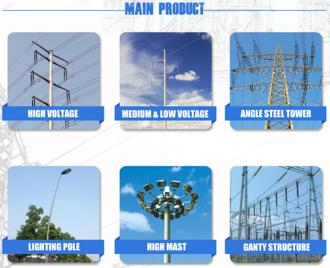 Multi - Sided Power Transmission Poles 33kv Power Transmission Line Steel Pole Tower 1