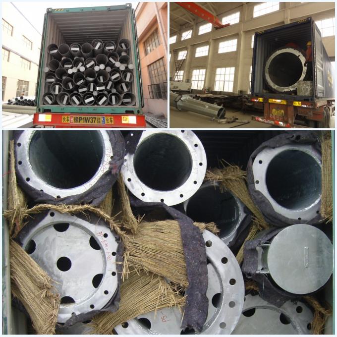 10kV Hot Dip Galvanized Electric Steel Power Pole Power Transmission Line Tubular Pole 0