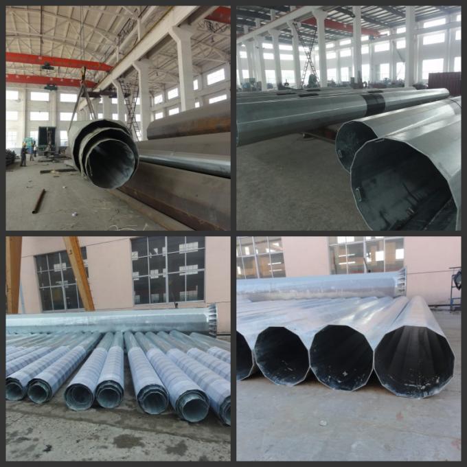 69KV 1260KG Octatonal Galvanized Steel Pole Synchronization With PC 0