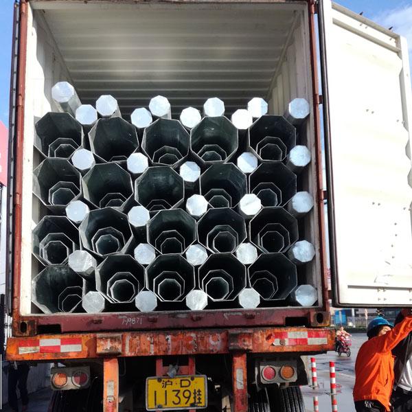 11.8M Galvanized Steel Tubular Pole For Electrical Overhead Transmission Distribution Line 1