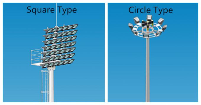 35M Galvanized High Mast Light Pole Lamp Column With Square Lamp Bracket 1