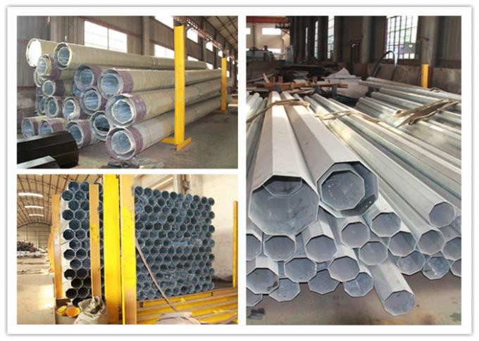 S500MC Galvanized Power Transmission Poles For 110 kv Transmission Line Project 0