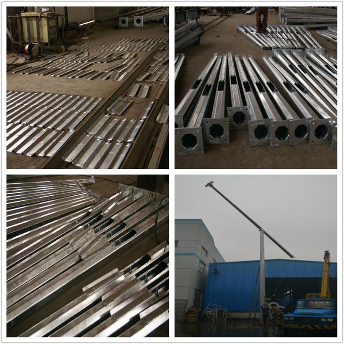 33KV 40FT 11900MM Galvanized Steel Power Poles Design Load 500KGS 3