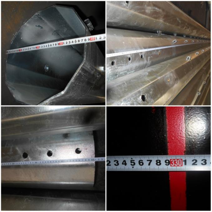 Electrical Concial Tapered Steel Utility Pole , Steel Power Distribution Pole 10kv ~ 550kv 1