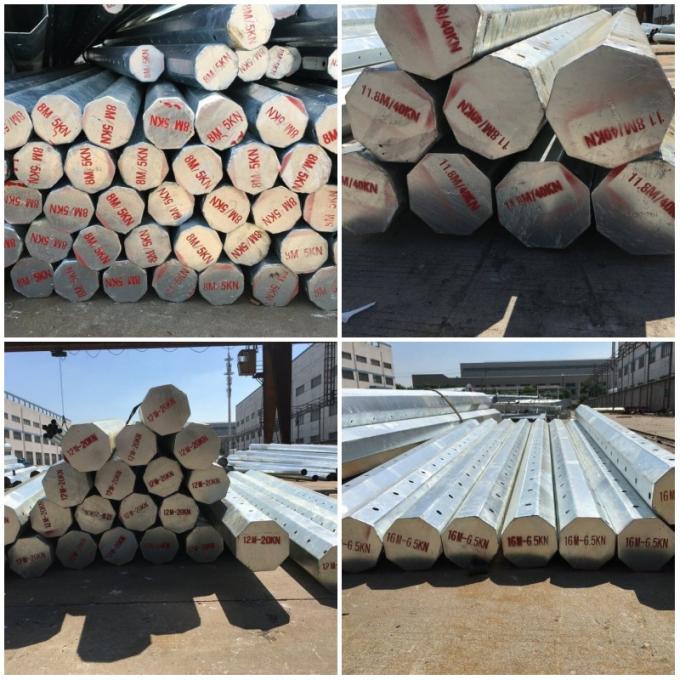 110 Kv 40M 33kv Galvanized Steel Electric Tubular Pole For Transmission Power Line 1