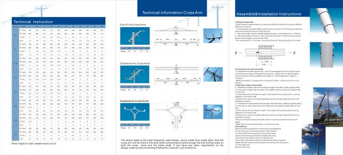 75ft 4mm Q235 Hdg Electric Power Pole Polygonal Double Cross Arm Iso Certification 0