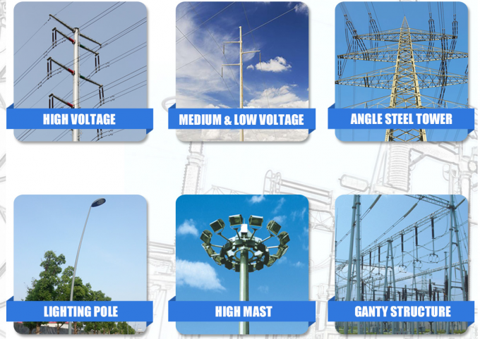 Double / Single Arm Highway Light Pole , Steel Power Pole Hot Dip Galvanization 10