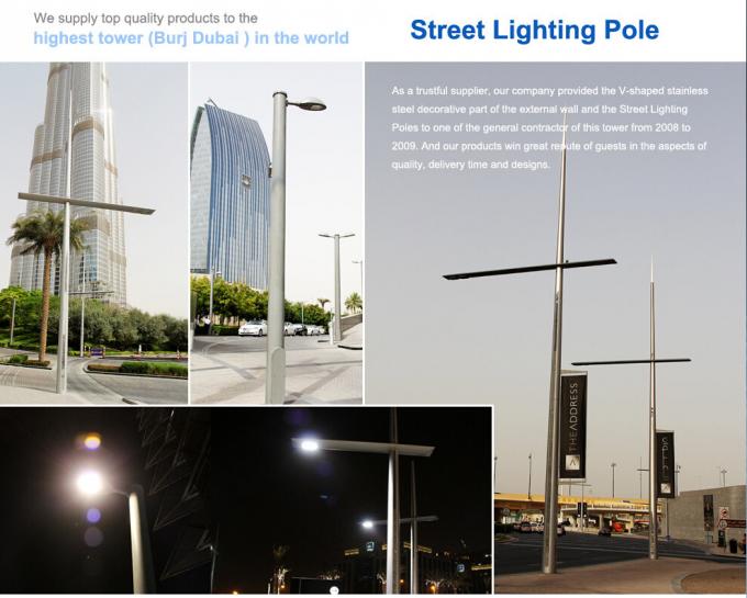 S500MC Curved 6m - 14 M Galvanized Street Light Pole With 3mm Thickness 0