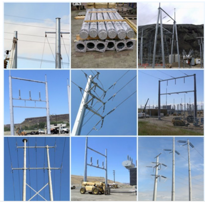 1-30mm Polygonal Steel Power Pole Hot - Dip Galvanization 30 Years Warrenty 0