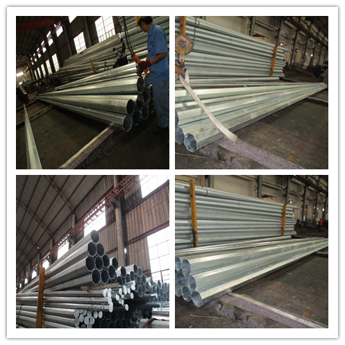 Octagonal Electrical Power Pole / Steel Transmission Pole For Distribution Line 1