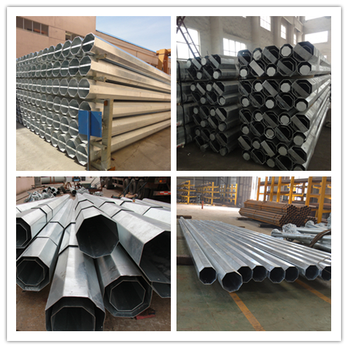 Transmission Steel Metal Electric Pole 15m 550 Dan 650 Dan 4mm / 5mm Thickness 0