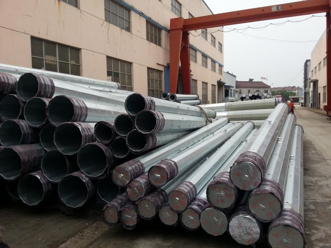 9 Meter Galvanized Steel Tubular Pole Steel Utility Poles ASTM A123 Standard 0