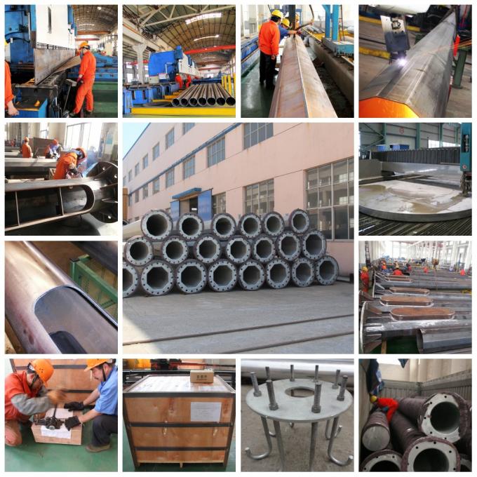 Hot Dip Galvanization Utility Power Poles 8m 5kn 11.8m For Transmission 1