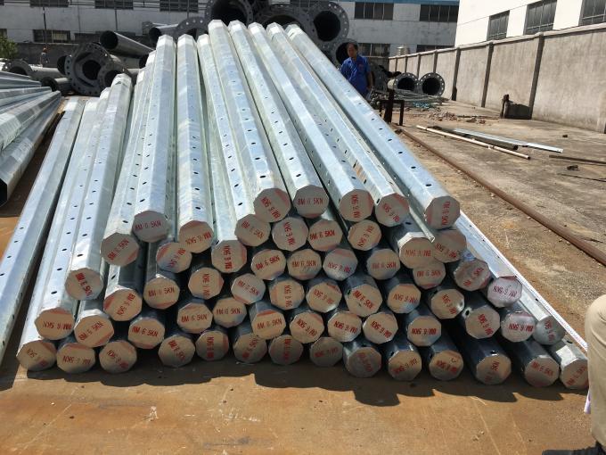 11M Class 3 Africa Power Transmission Poles AWS D1.1 Galvanized Metal Pole 1