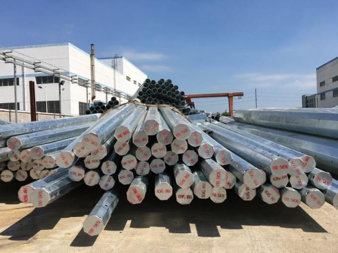 Hot Dip Galvanization Utility Power Poles 8m 5kn 11.8m For Transmission 0