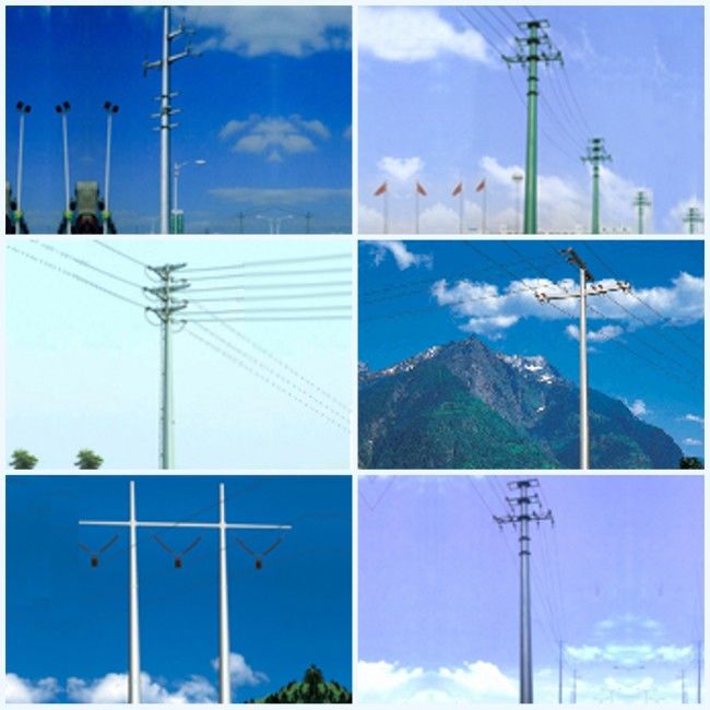 14m 550kv Metal Utility Poles For Steel Transmission Line 2