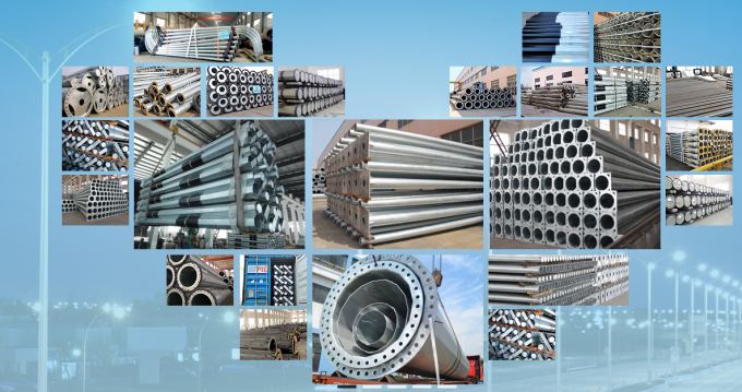 110kv Galvanization ASTM A123 Steel Electrical Poles 2