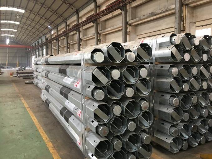 Distribution Line 9m 5.5mm Tubular Steel Pole With FRP 0