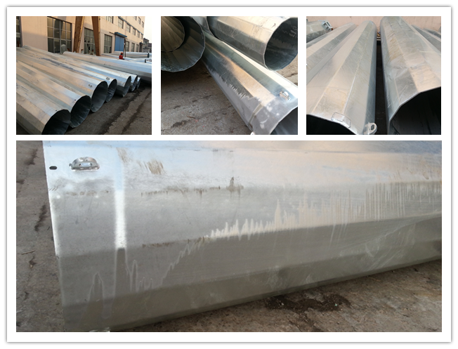 14m 1600 Dan Conical Hot Dip Galvanized Pole With 2.5m Length Cross Arm 2