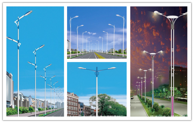 Galvanized High Mast 16m Steel Street Light Pole Black Surface Color 0