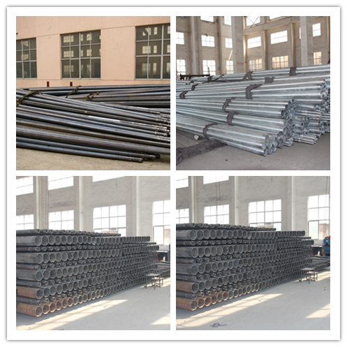 Galvanized High Mast 16m Steel Street Light Pole Black Surface Color 2