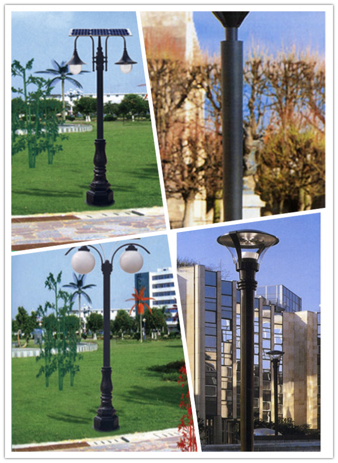 6 - 8m Height Solar Power Systerm Street Light Poles With 30w / 60w Led Lamp 0