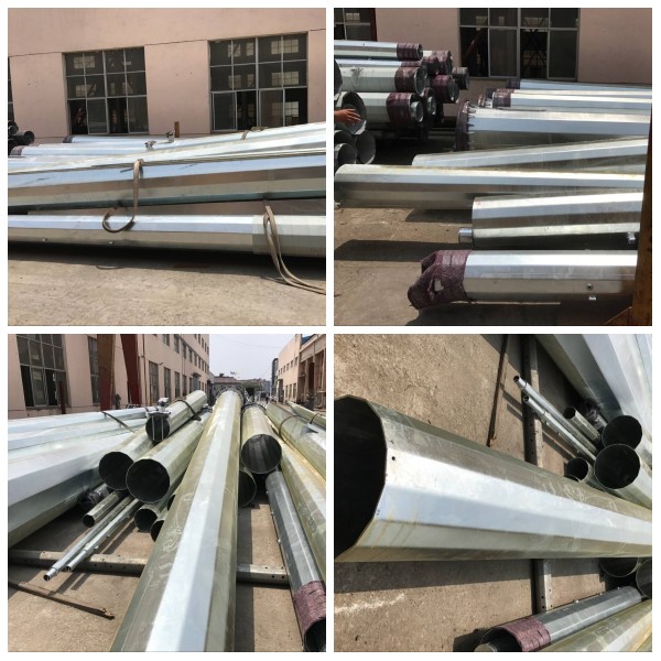 Q235/Q345 Steel Power Pole 3m-15m Tapered Round 2.5-20mm Welding Galvanizing 0