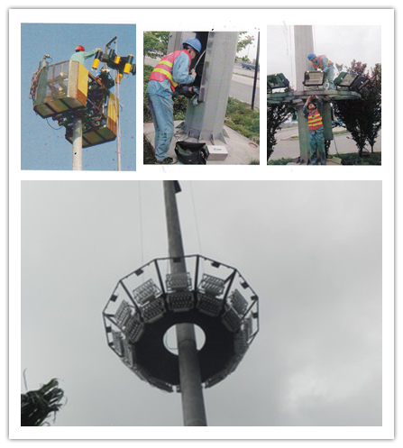 25-40m Galvanized High Mast Pole GR65 For Garden/Square/Street/Stadium 1